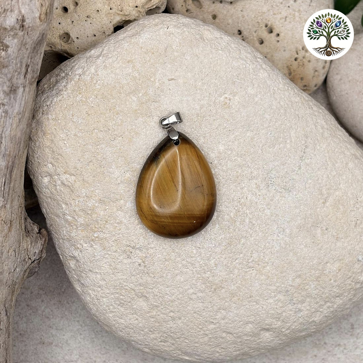 Pendentif Goutte Œil de Tigre