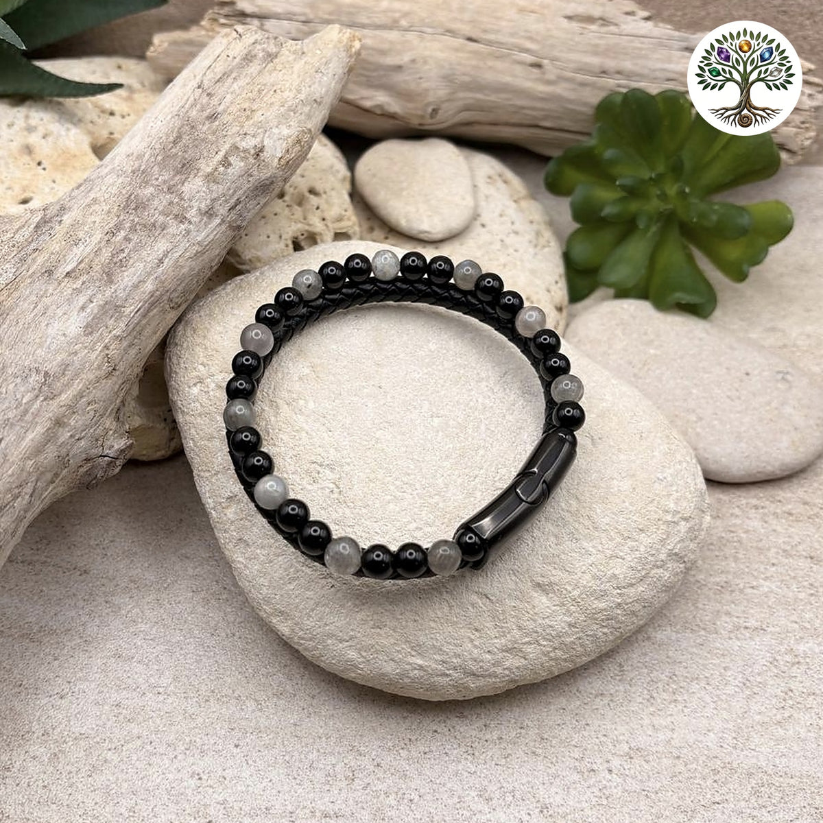 Bracelet Aska Labradorite et Onyx
