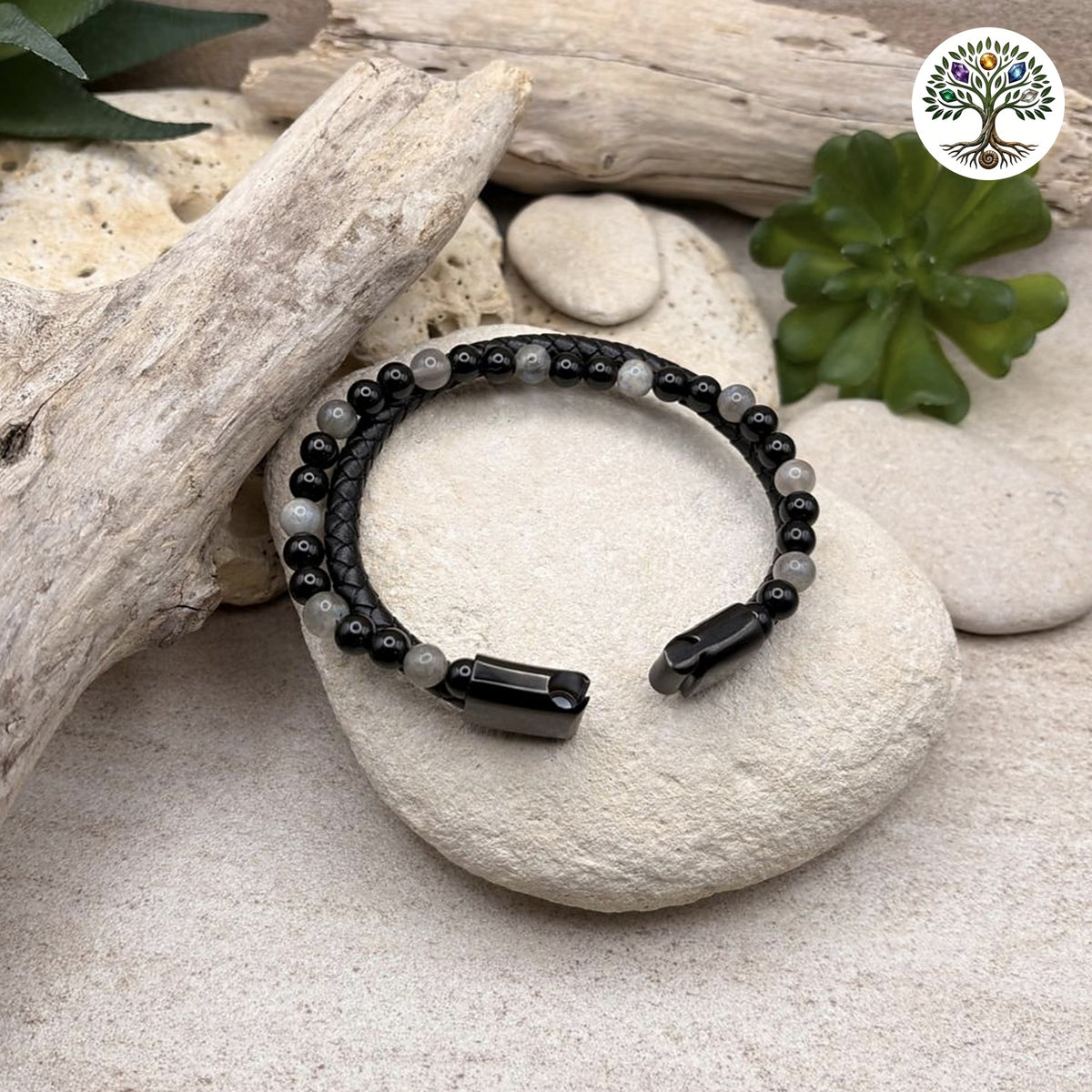Bracelet Aska Labradorite et Onyx - photo 3