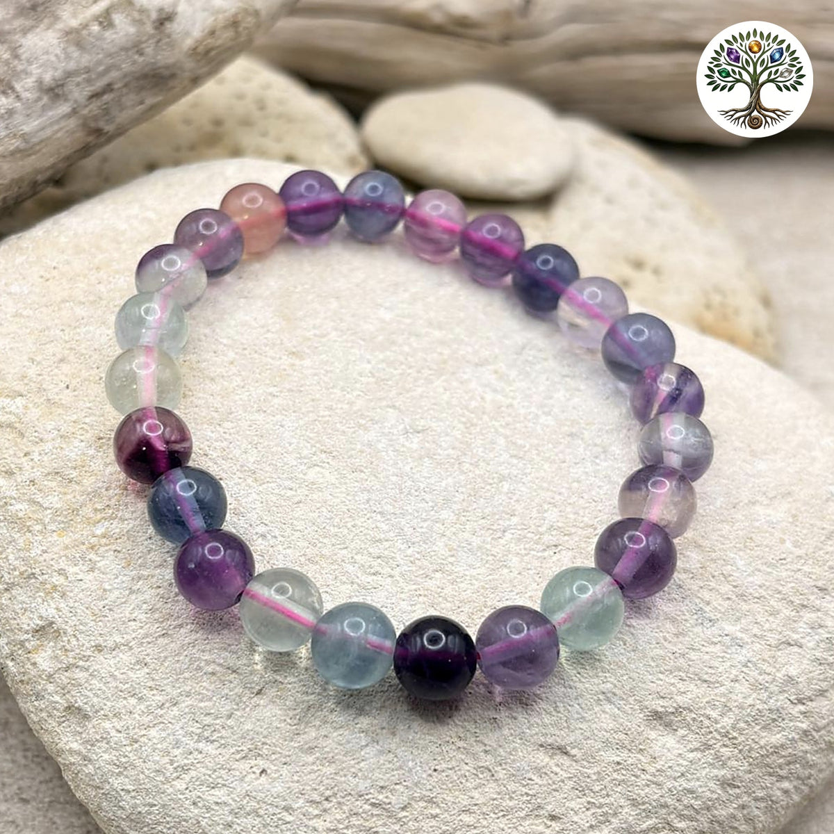 Bracelet boule 8mm - Fluorite