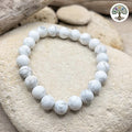 Bracelet boule 8mm - Howlite Blanche