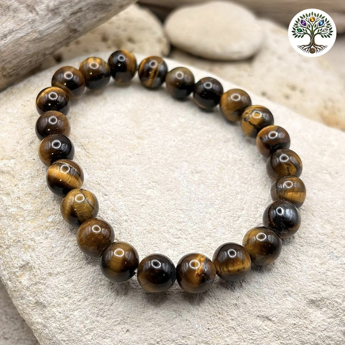 Bracelet boule 8mm - Œil de Tigre