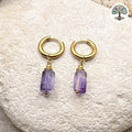 Boucle d'oreille Cléa dorée Fluorite