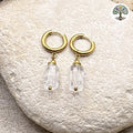 Boucle d'oreille Cléa dorée Cristal de Roche