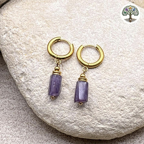 Boucle d'oreille Cléa dorée Améthyste