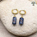 Boucle d'oreille Cléa dorée Sodalite