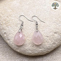 Boucle d'oreille Lyor argentée Quartz Rose