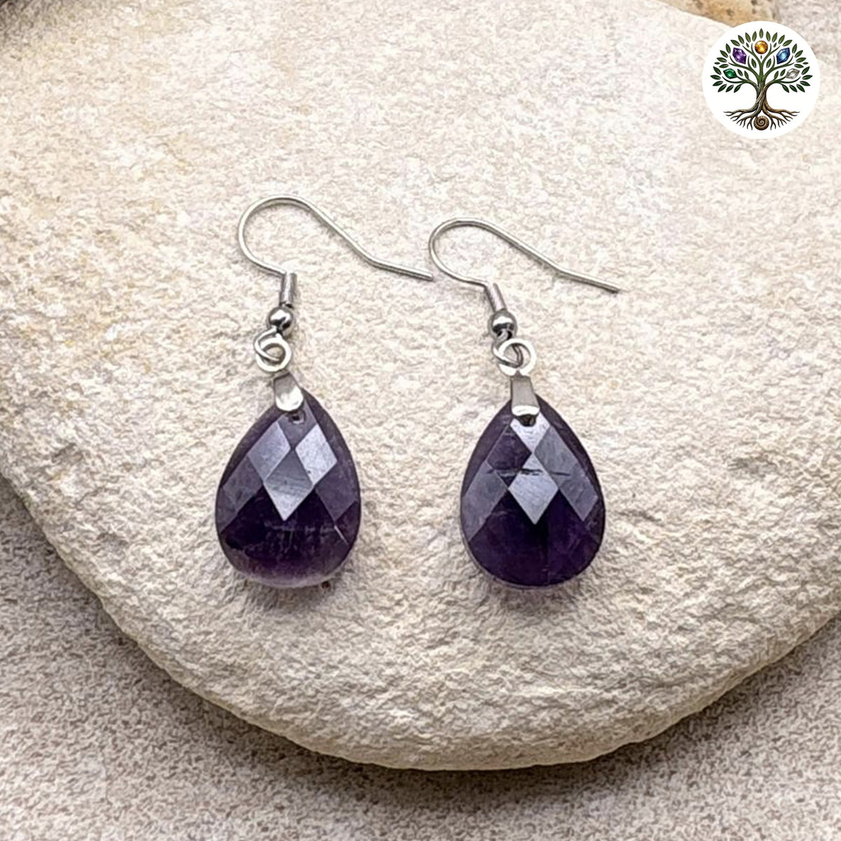 Boucle d'oreille Lyor argentée Améthyste