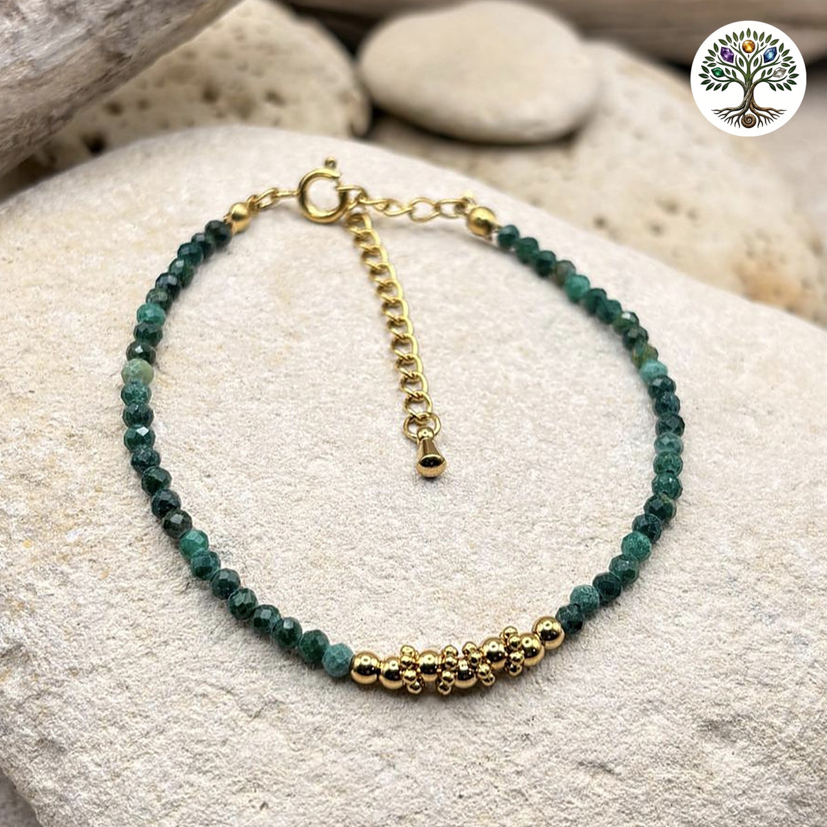 Bracelet Aléa doré Quartz Fuchsite