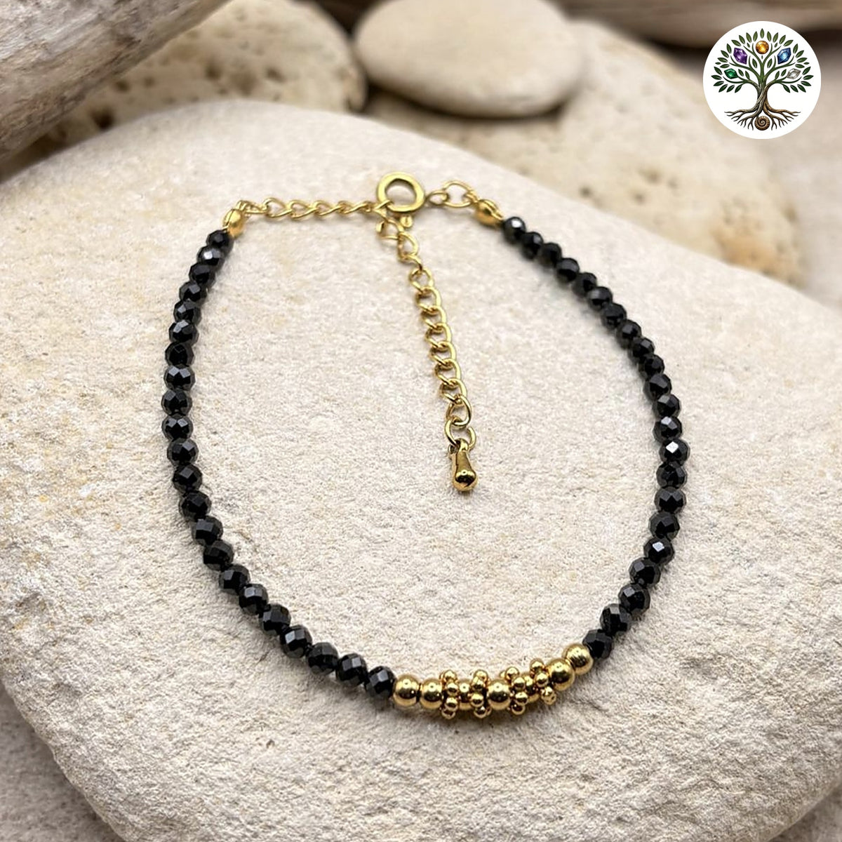 Bracelet Aléa doré Spinelle Noire