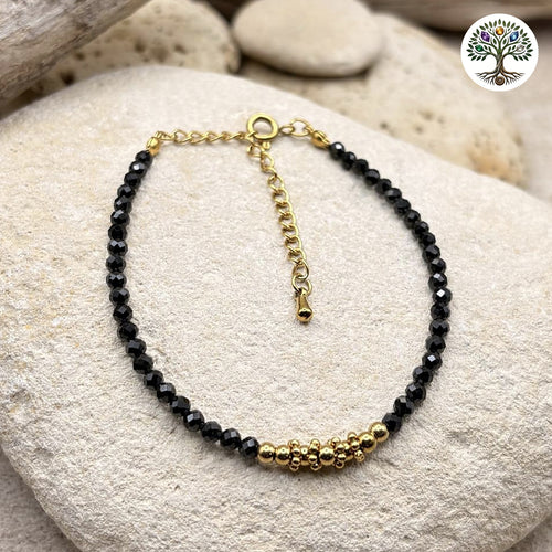 Bracelet Aléa doré Spinelle Noire