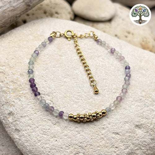 Bracelet Aléa doré Fluorite Multicolore