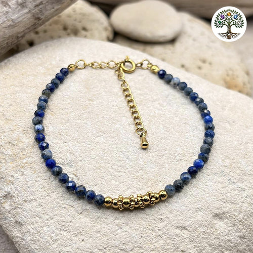 Bracelet Aléa doré Lapis-Lazuli