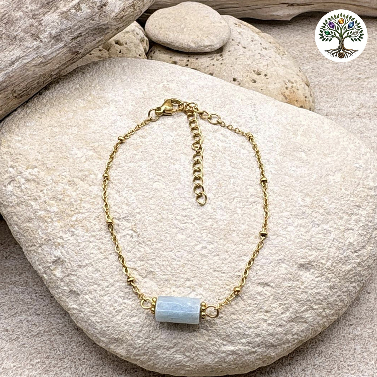 Bracelet Cléa doré Aigue-marine A