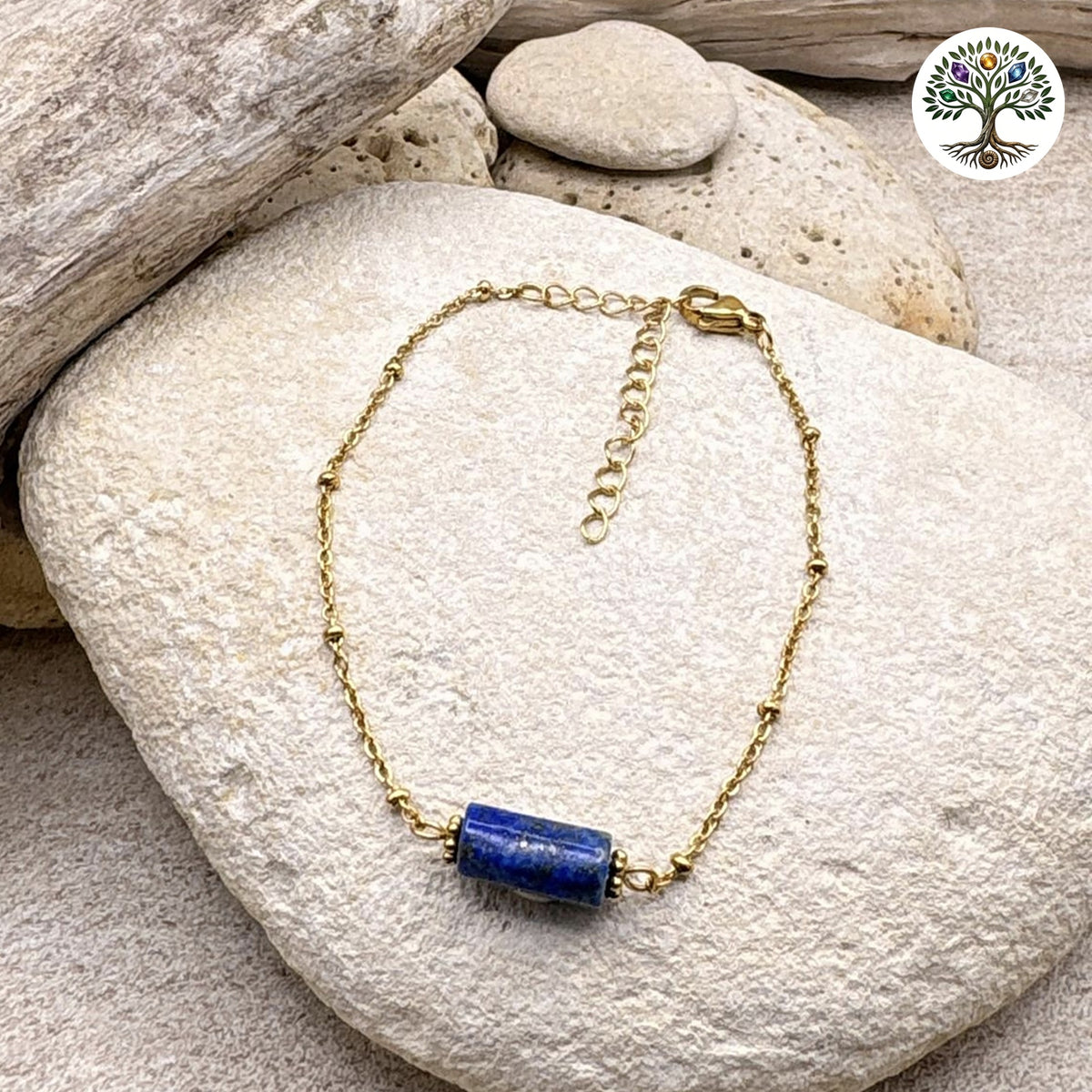 Bracelet Cléa doré Lapis-lazuli AB