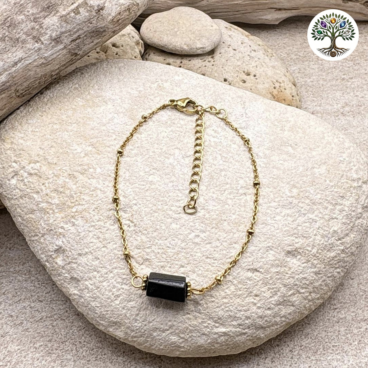 Bracelet Cléa doré Tourmaline noire A