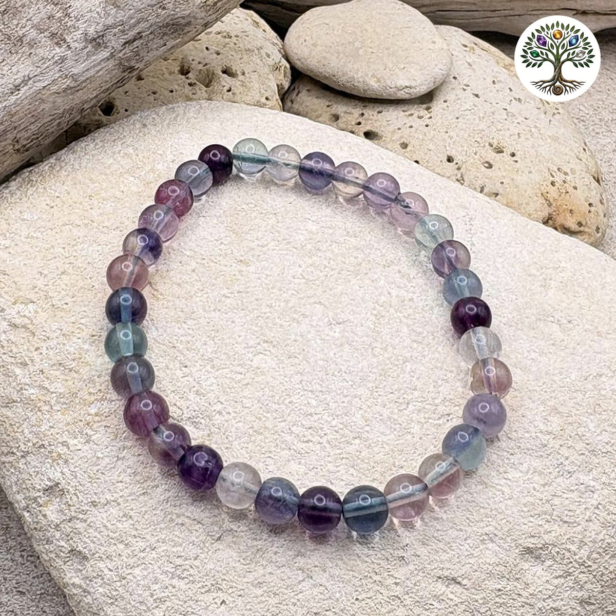 Bracelet boule 6mm - Fluorite