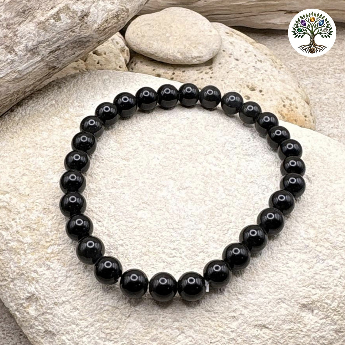 Bracelet boule 6mm - Obsidienne Œil Céleste