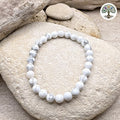 Bracelet boule 6mm - Howlite blanche
