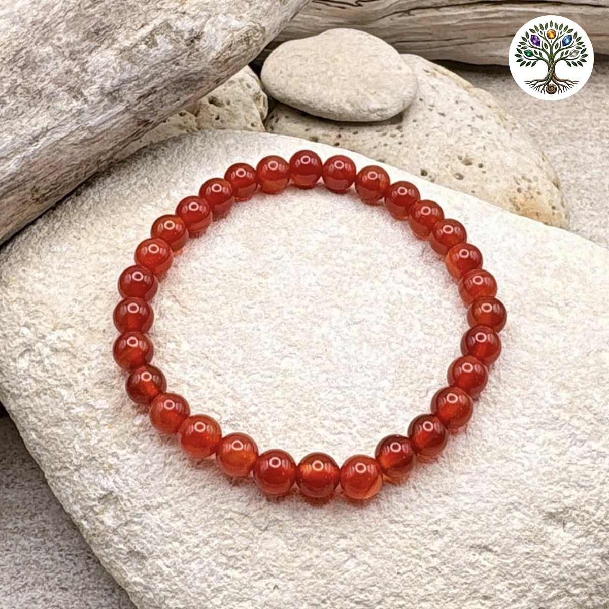 Bracelet boule 6mm - Cornaline