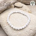 Bracelet boule 6mm - Pierre de Lune Beige