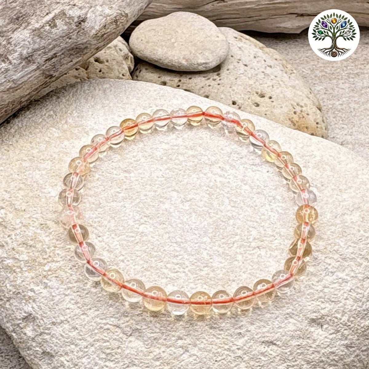 Bracelet boule 6mm - Citrine