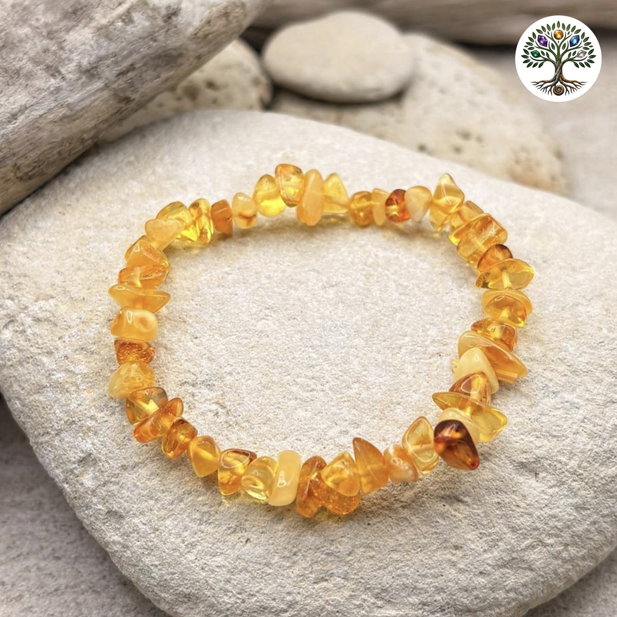 Bracelet baroque Ambre Miel Clair