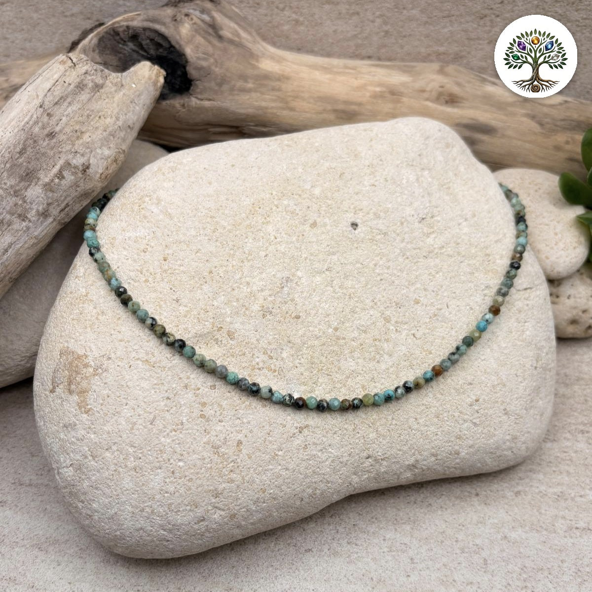 Collier perles facettées - Turquoise (3mm)