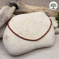 Collier perles facettées - Jaspe rouge (3mm)