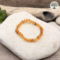 Bracelet boule 6mm forme naturel Ambre Cognac