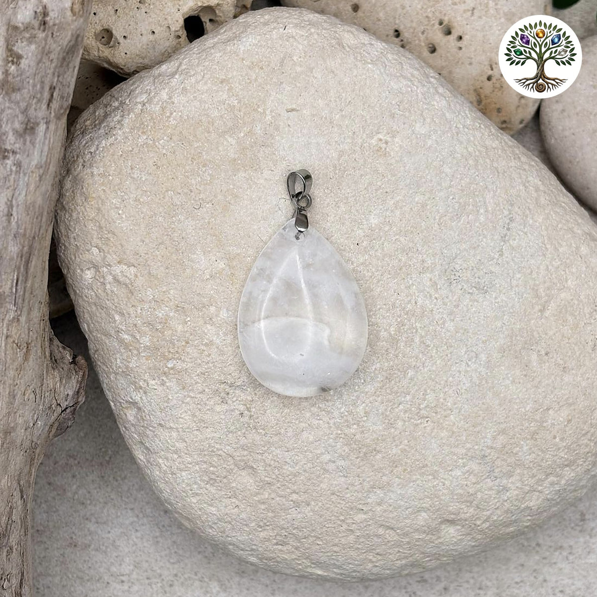 Pendentif Goutte Cristal de Roche
