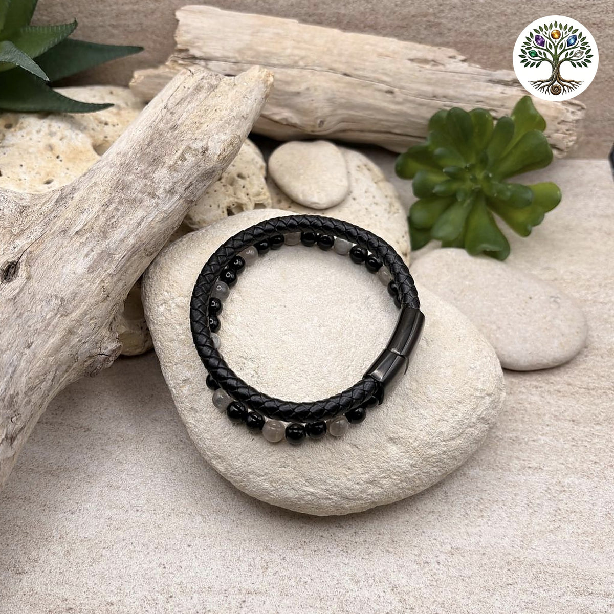 Bracelet Aska Labradorite et Onyx - photo 2