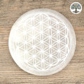Plaque de rechargement sélénite - Fleur de Vie 10cm