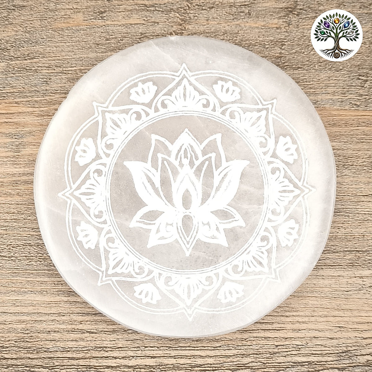 Plaque de rechargement sélénite - Fleur de Lotus 10cm